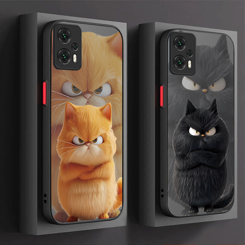 Phone Cases Cat - Karikatür Kızgın Kedi Çifti Stili Sert
