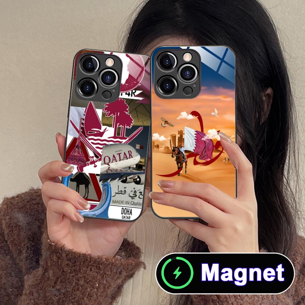Phone Cases Qatar - Katar Bayraklı Cam MagSafe iPhone 17