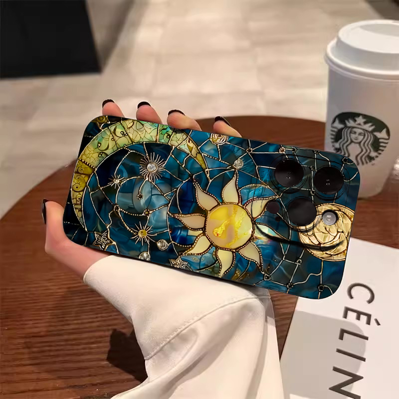 Phone Cases Aesthetic - Estetik Güneş Ay Baskılı Telefon Kılıfı