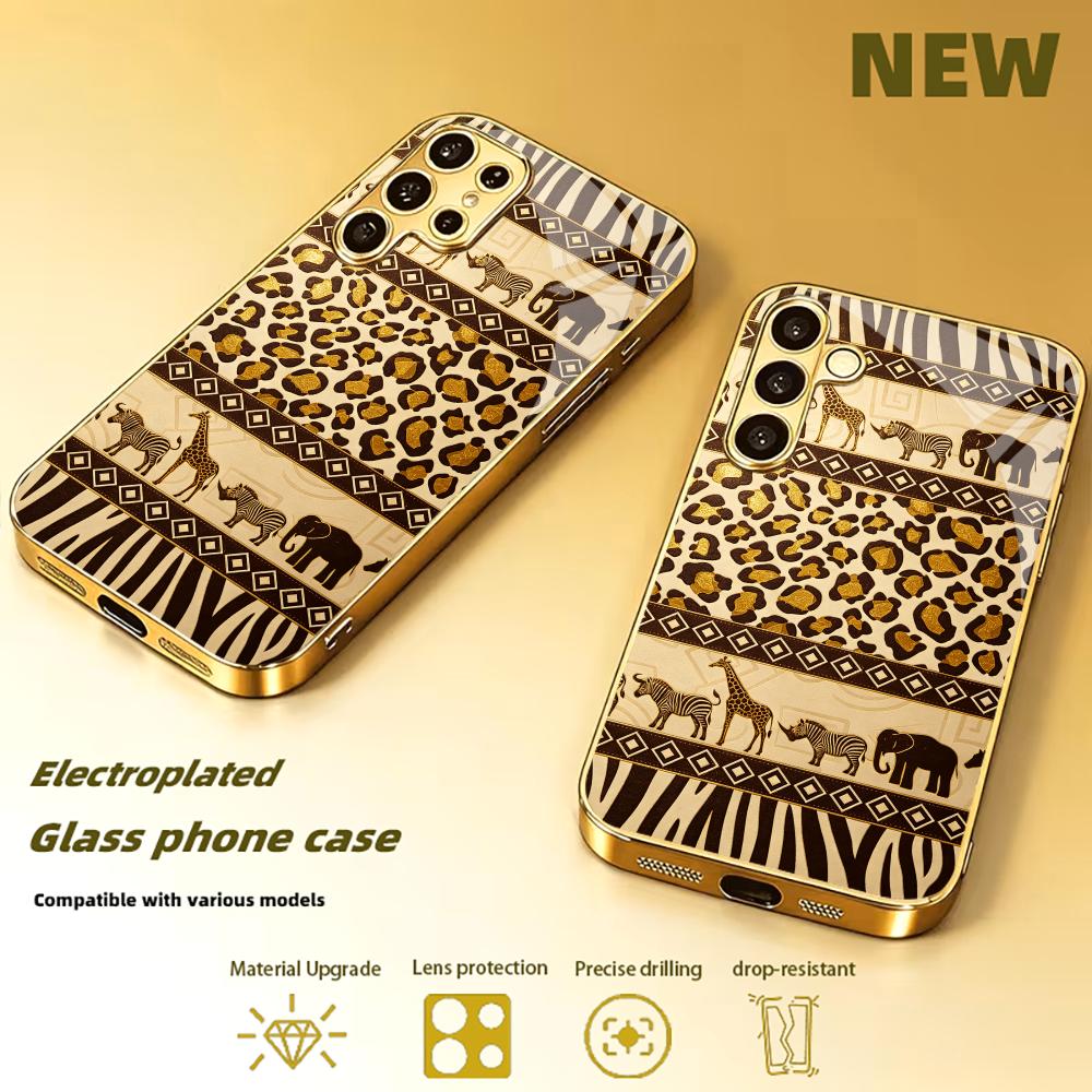 Phone Cases Zebra - Zebra Leopar Vahşi Hayvan Elektrokaplama Cam