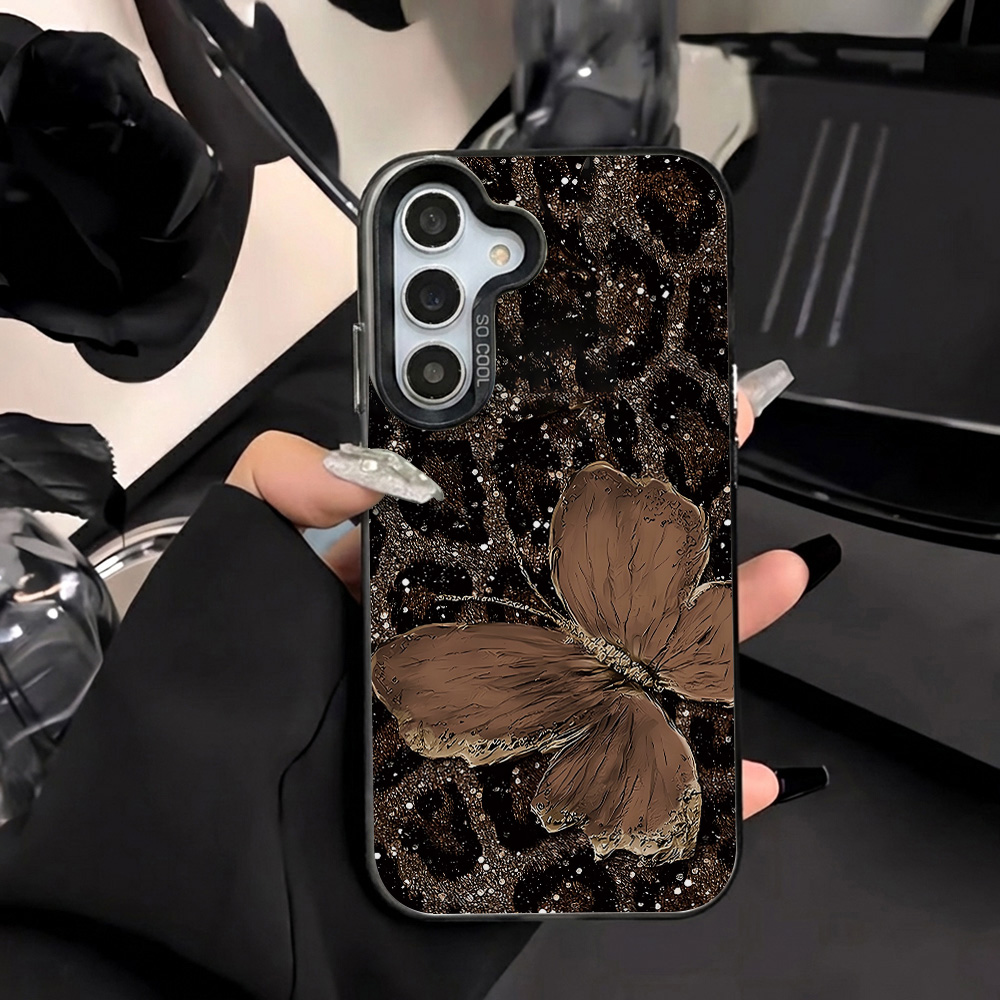 Phone Cases A14 Samsung - Sert IMD Leopar Desenli Kılıf Samsung