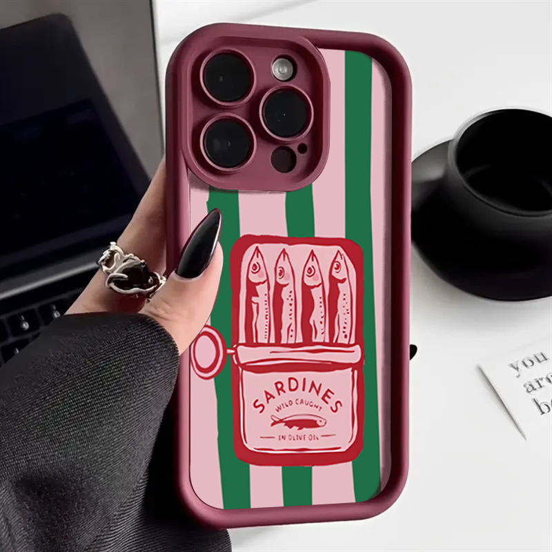 Phone Cases Quirky - Komik Sardalya Konservesi Retro Çizgili Telefon