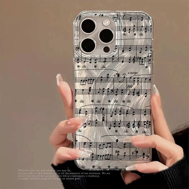 Phone Cases A14 Samsung - Eğlenceli Harfli ve Nota Desenli Telefon