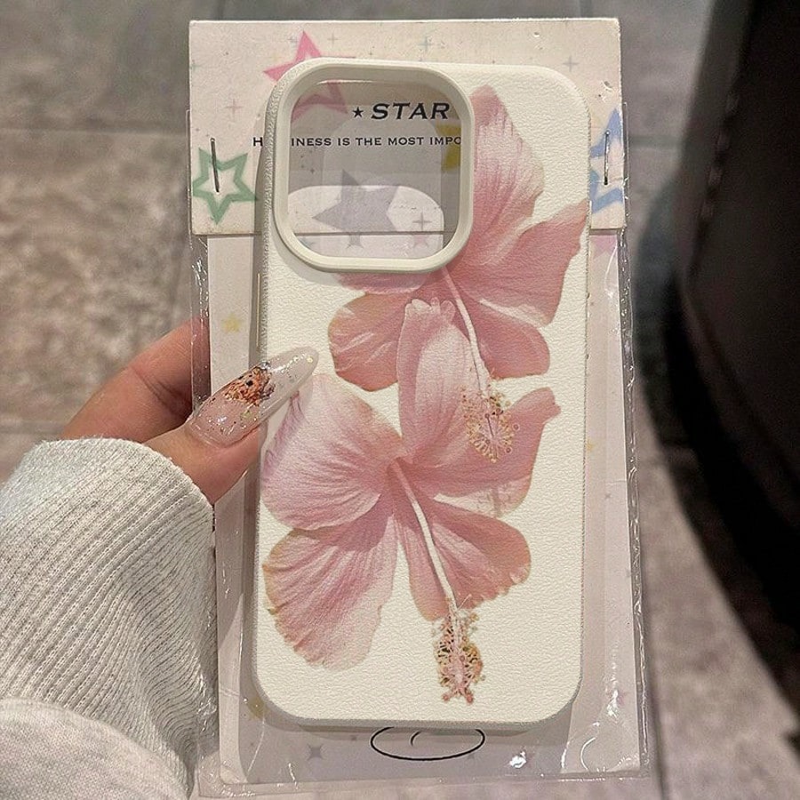 Phone Cases Aesthetic - Pembe Hibiskus Zarif Yüksek Estetik Telefon