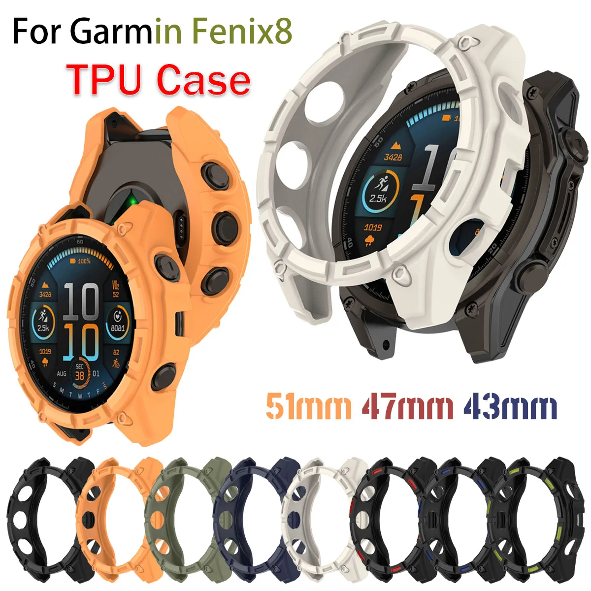 Phone Cases Android - TPU Kılıf Garmin Fenix8 51/47/43 MM