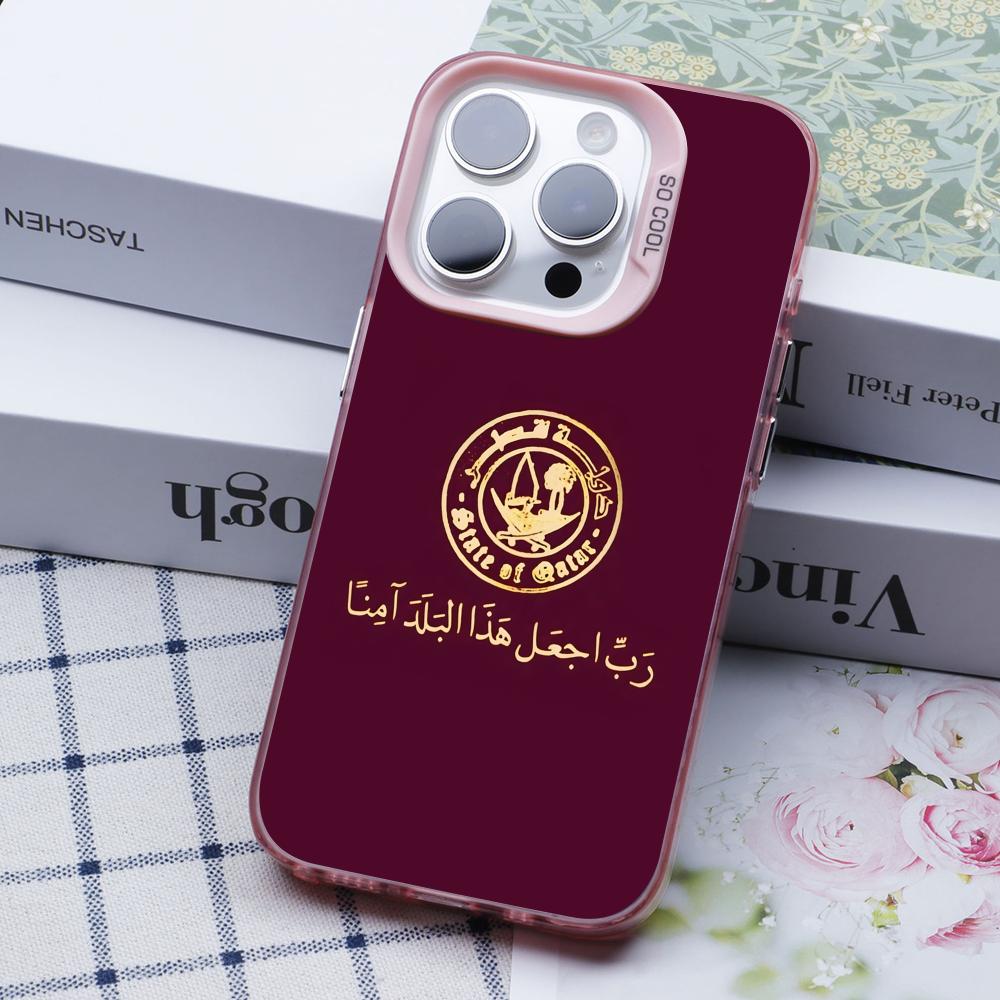 Katar Bayraklı Pembe Şeffaf Ce - Phone Cases Qatar incelemesi ve fiyatı