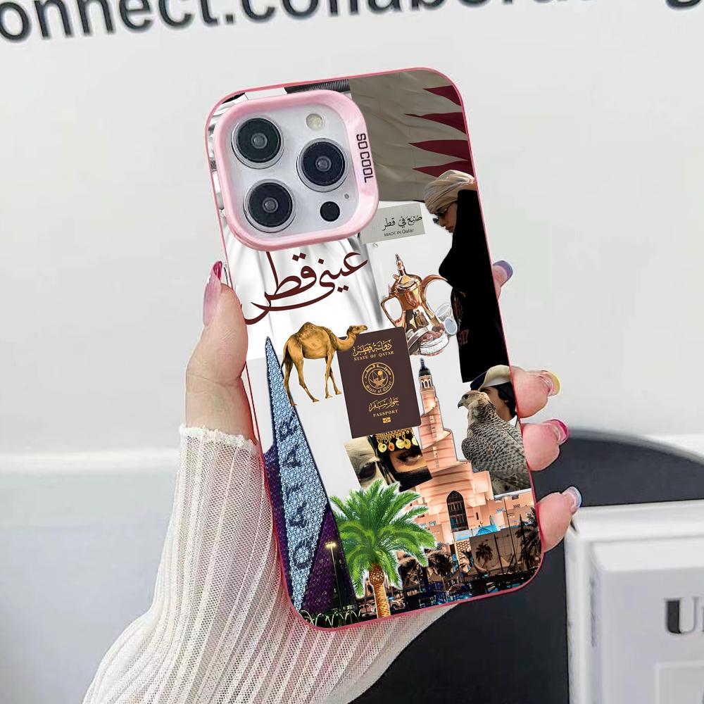 Katar Bayraklı Pembe Şeffaf Ce - Phone Cases Qatar incelemesi ve fiyatı