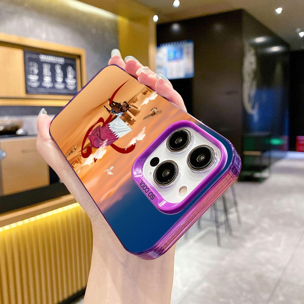 Katar Bayrağı Mor Şeffaf Cep T - Phone Cases Qatar incelemesi ve fiyatı
