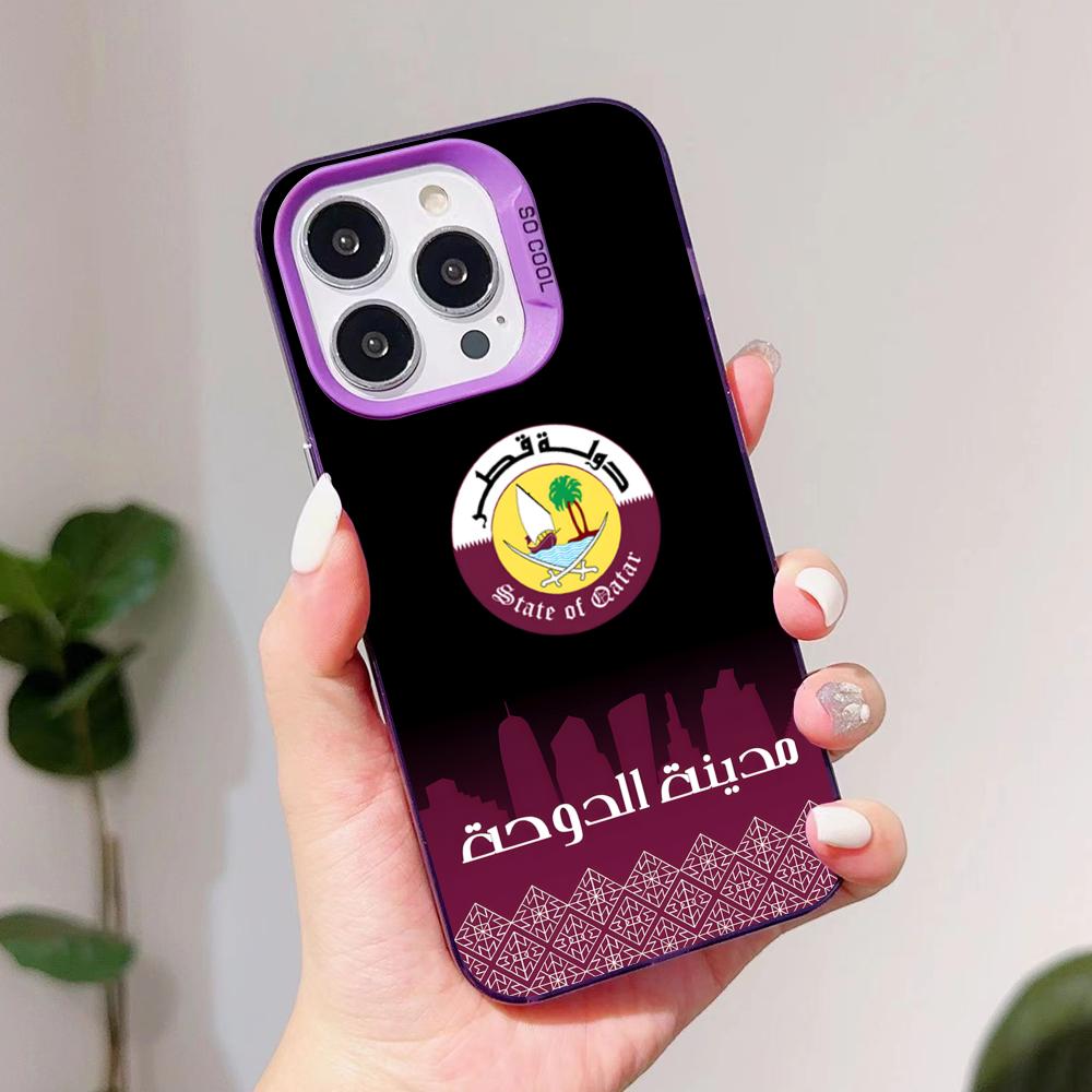 Katar Bayrağı Mor Şeffaf Cep T - Phone Cases Qatar incelemesi ve fiyatı