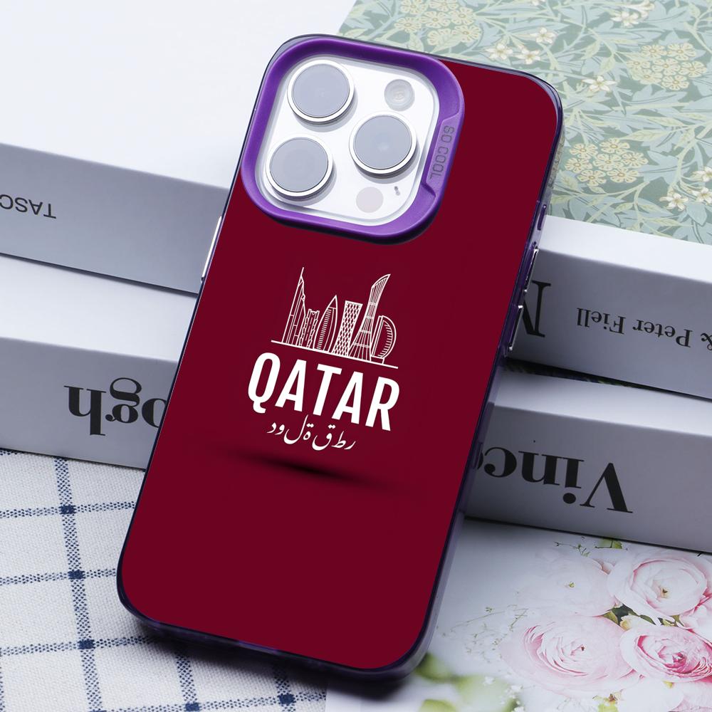 Katar Bayrağı Mor Şeffaf Cep T - Phone Cases Qatar incelemesi ve fiyatı