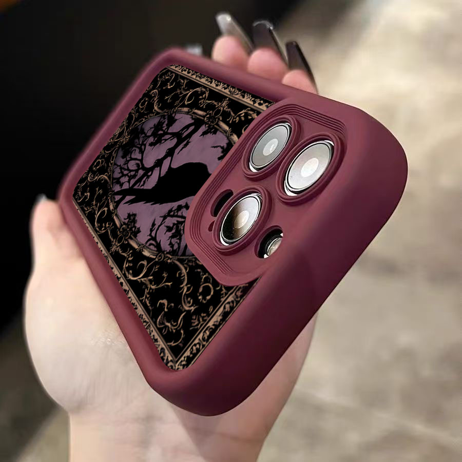 Estetik Siyah Karga Desenli Şa - Phone Cases Aesthetic incelemesi ve fiyatı