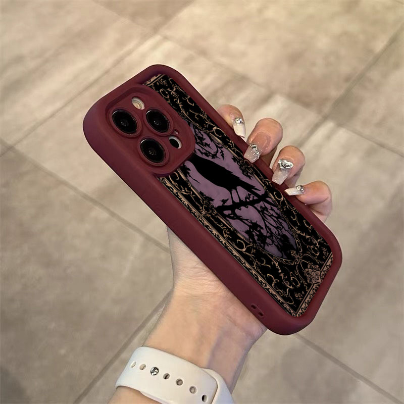 Estetik Siyah Karga Desenli Şa - Phone Cases Aesthetic incelemesi ve fiyatı