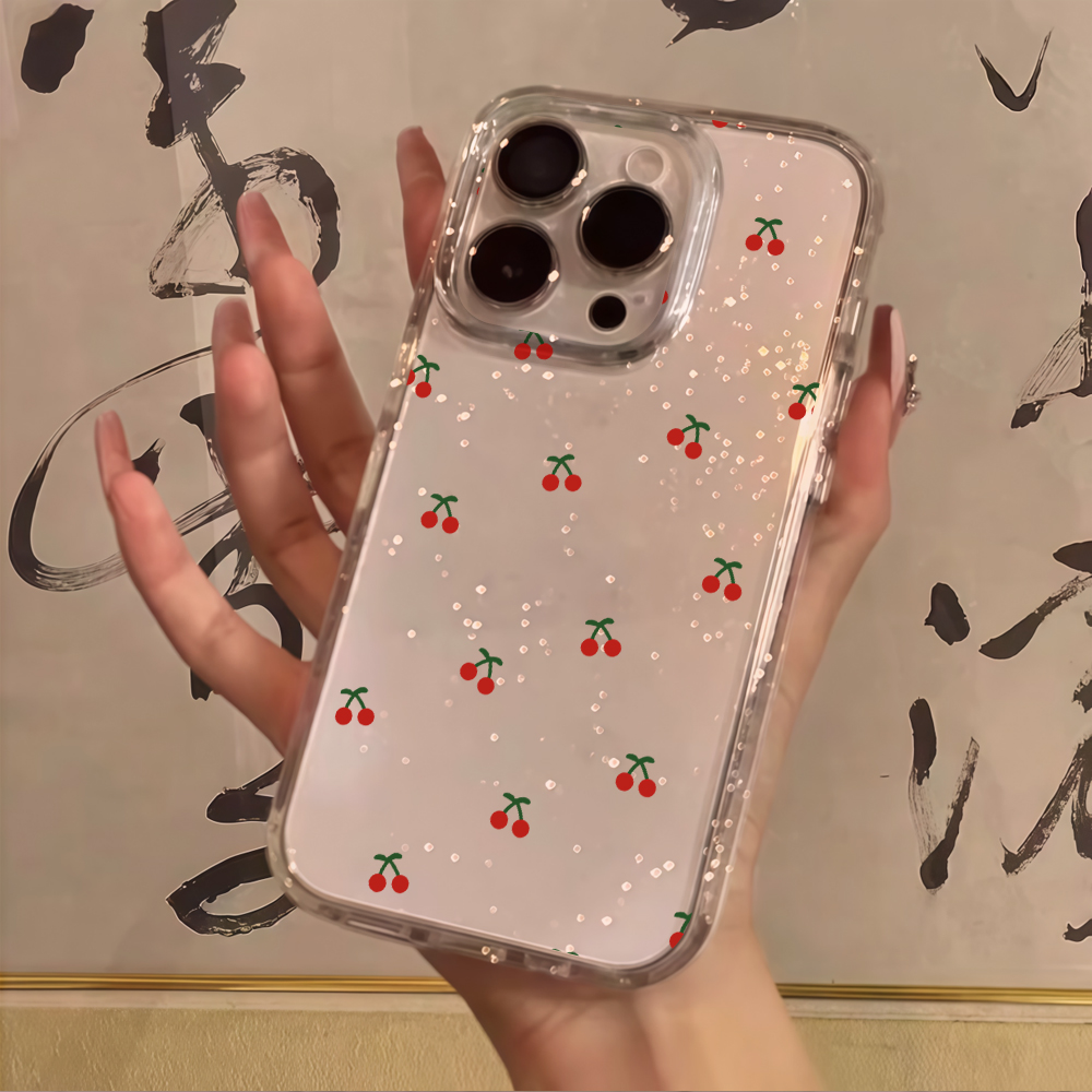 Basit Kiraz Çiçekleri Desenli  - Glitter Shockproof Case incelemesi ve fiyatı