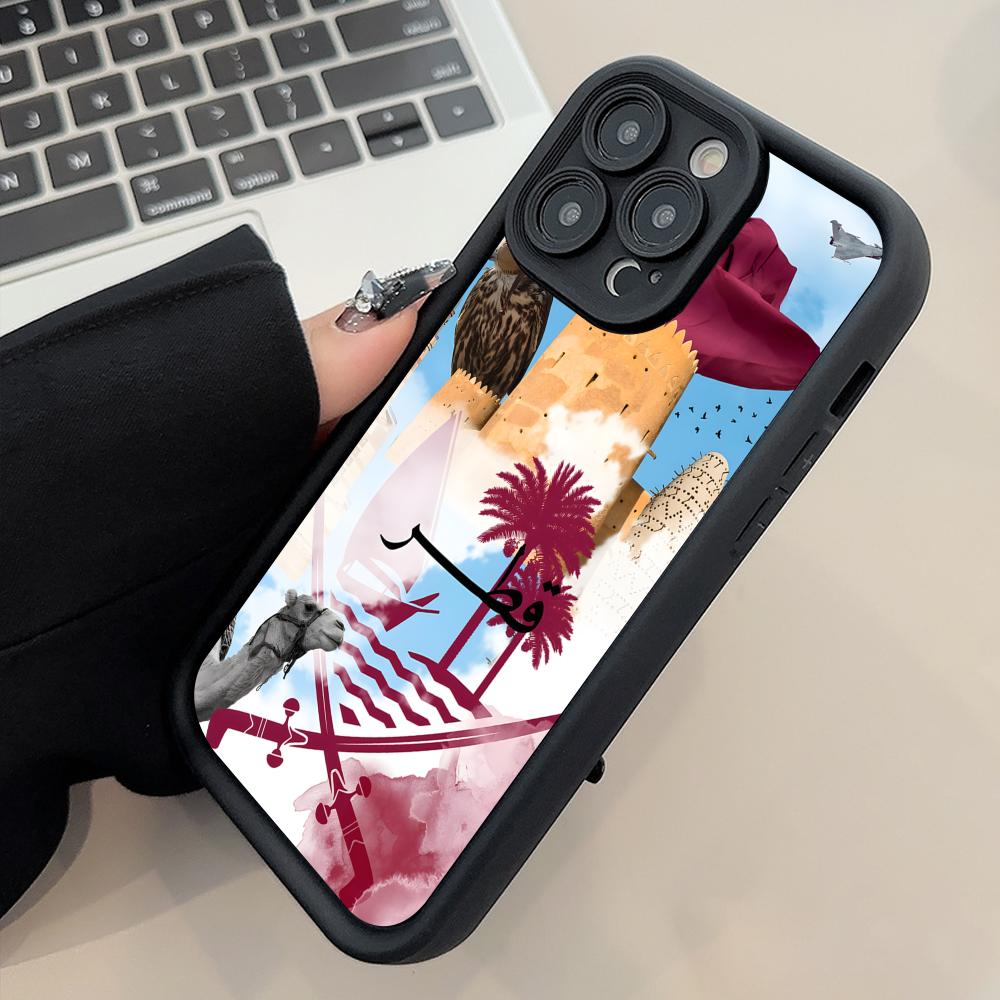 Katar Bayraklı Kalın TPU Cep T - Phone Cases Qatar incelemesi ve fiyatı