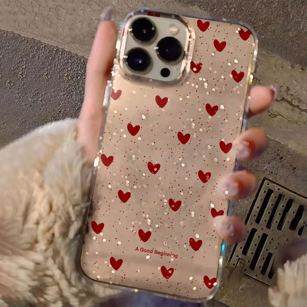 Pembe Kalp Şeklinde Simli Şeff - Glitter Shockproof Case incelemesi ve fiyatı