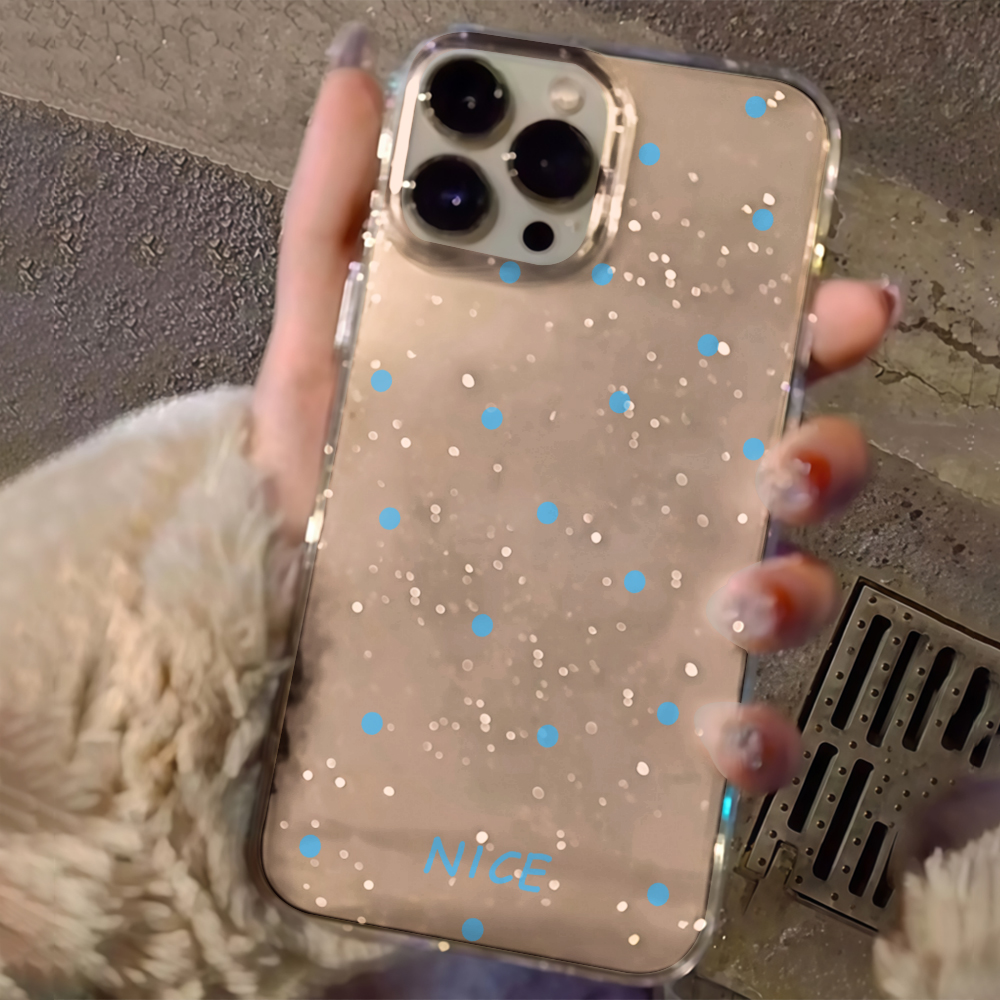 Lüks Sade Puantiyeli Şeffaf Si - Glitter Shockproof Case incelemesi ve fiyatı