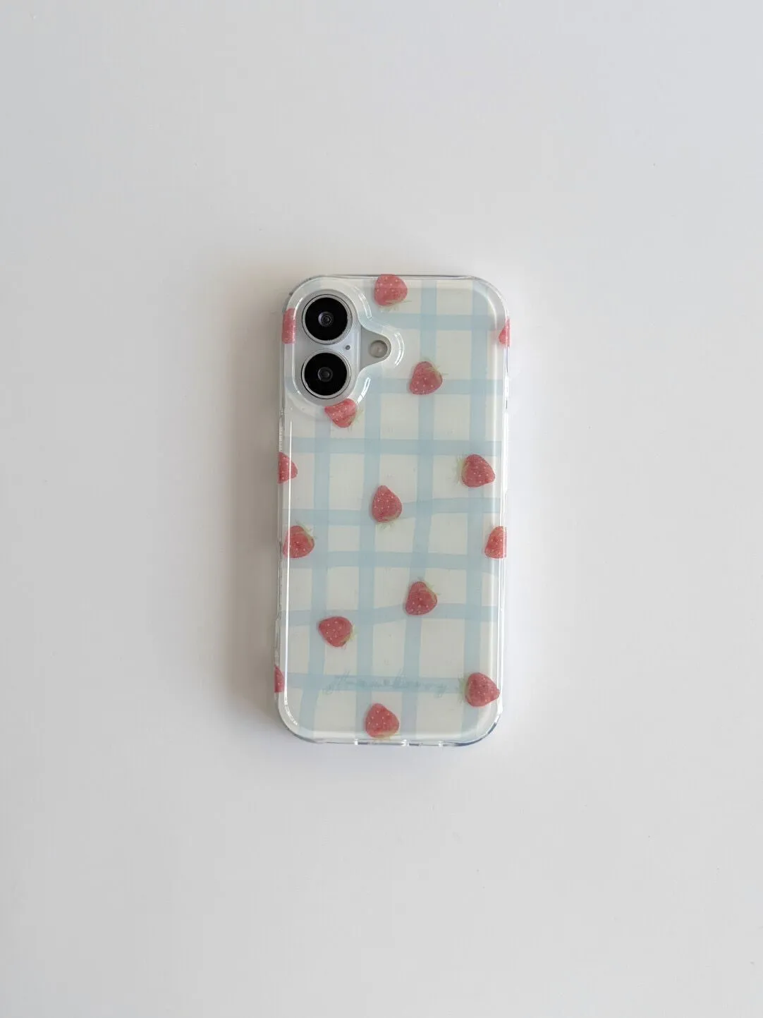 Taze Mavi Kareli Desenli Çilek - Phone Cases Blue incelemesi ve fiyatı
