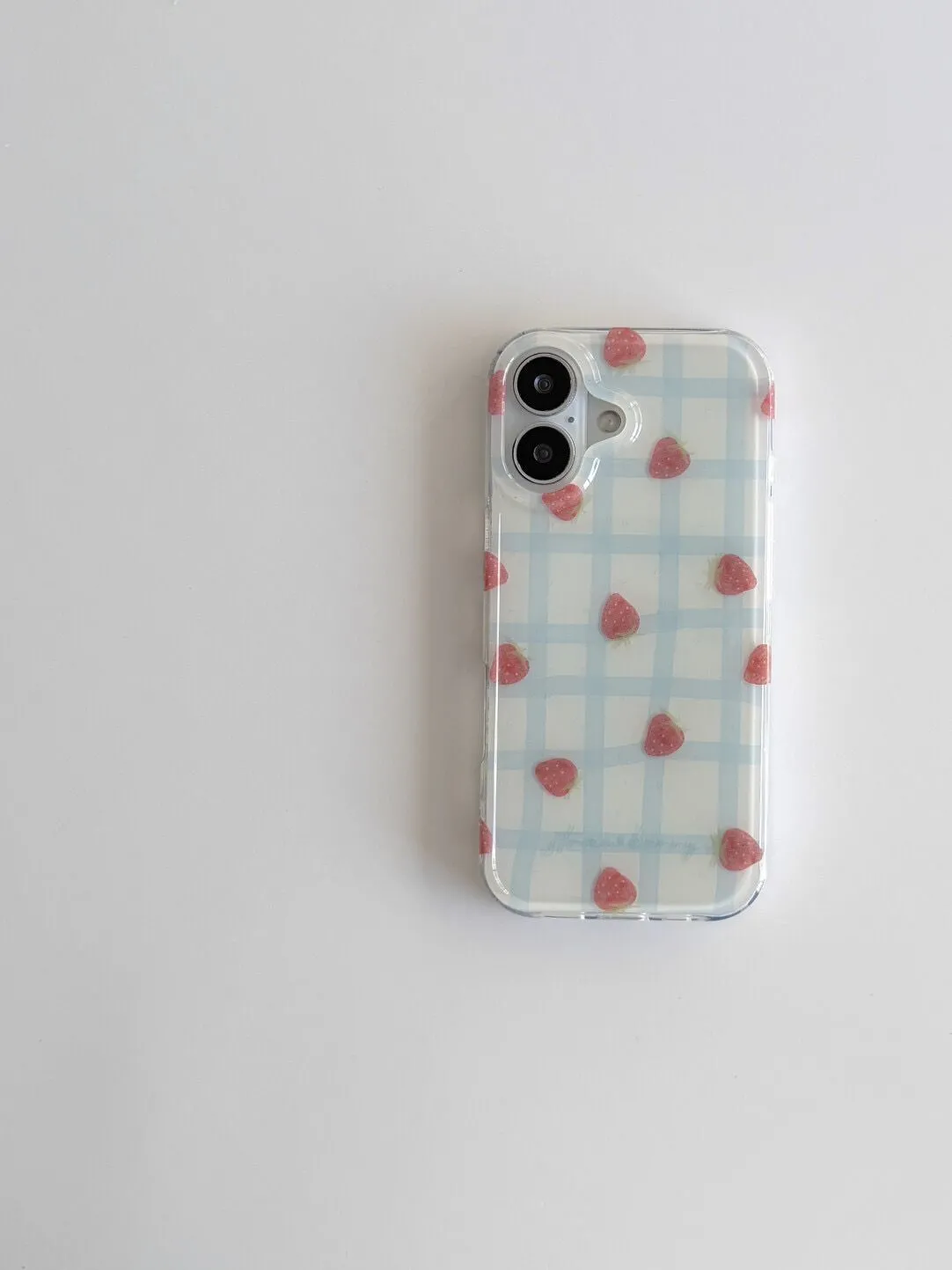 Taze Mavi Kareli Desenli Çilek - Phone Cases Blue incelemesi ve fiyatı
