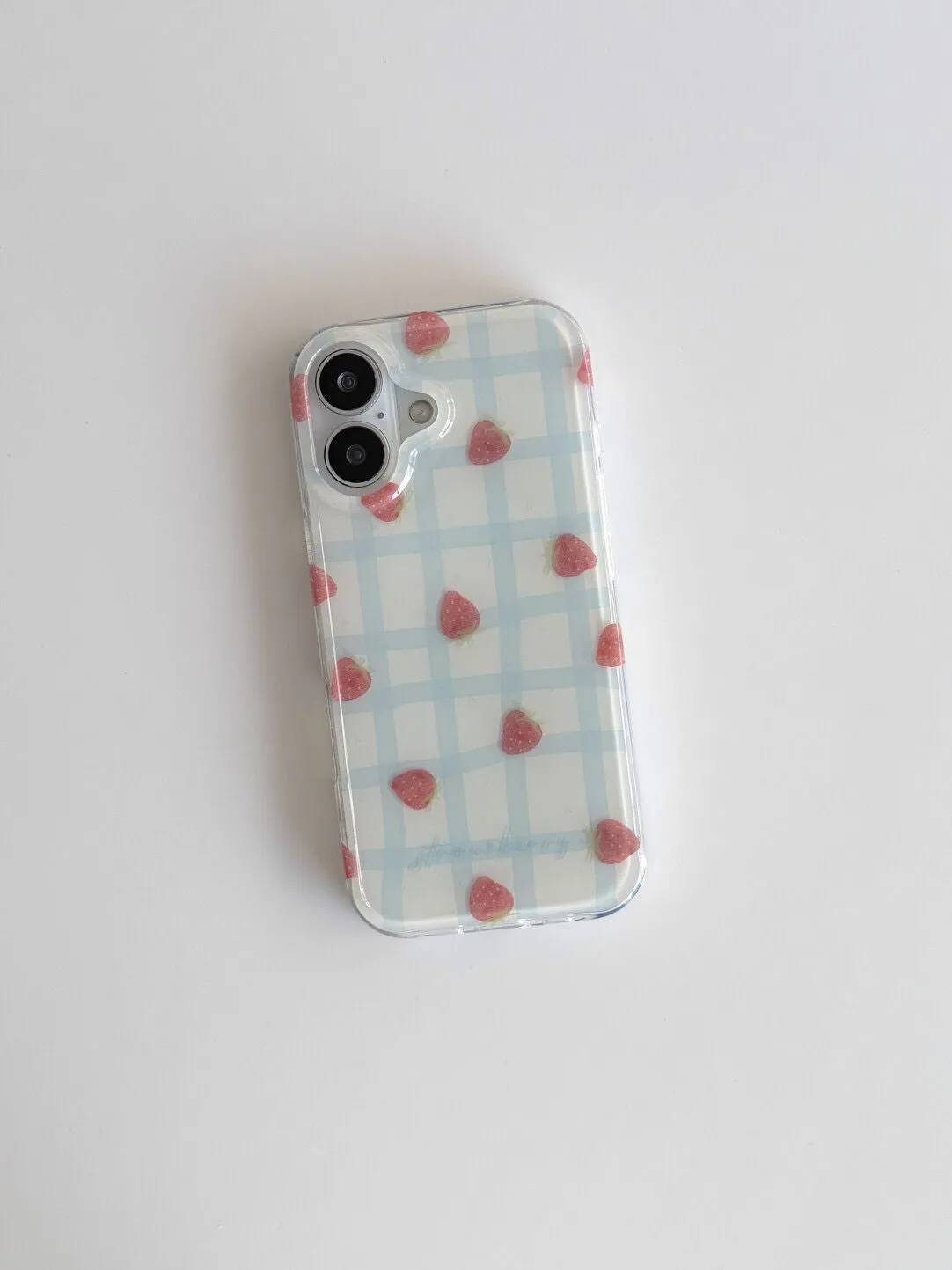 Taze Mavi Kareli Desenli Çilek - Phone Cases Blue incelemesi ve fiyatı