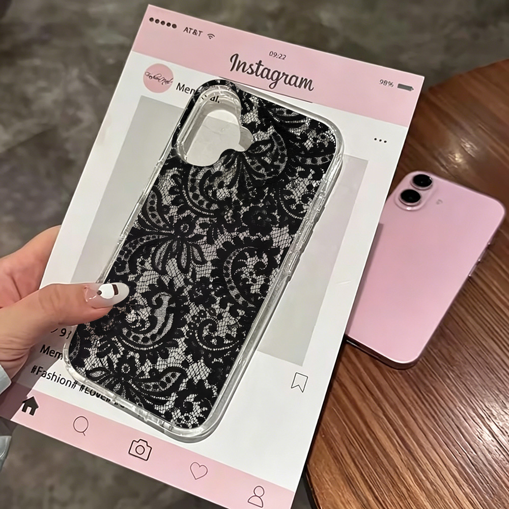 Dantel Çiçekli Şeffaf Telefon  - Glitter Shockproof Case incelemesi ve fiyatı